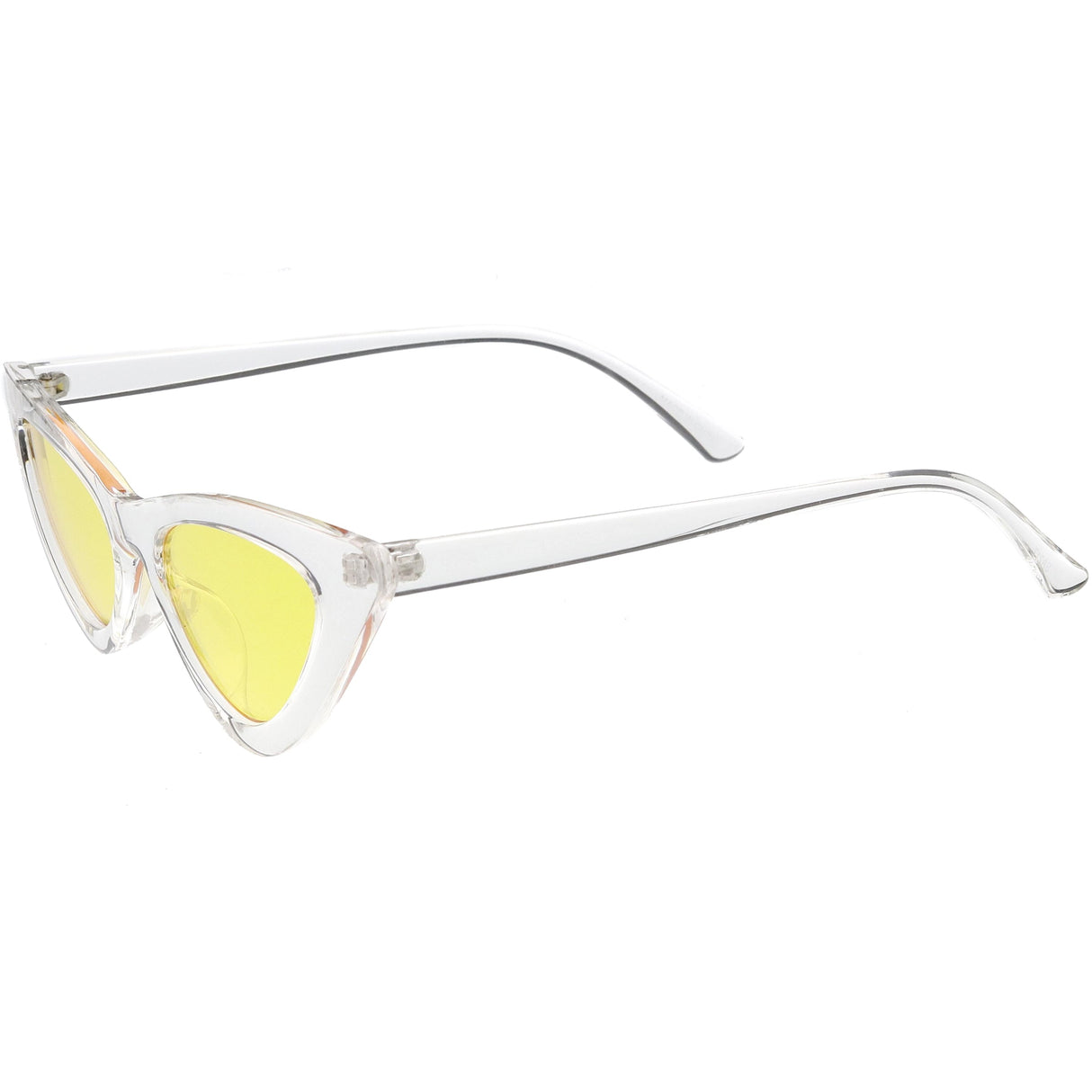 Women's Retro 1990's Narrow Flat Color Tone Lens Cat Eye Sunglasses C524 from zeroUV