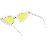 Women's Retro 1990's Narrow Flat Color Tone Lens Cat Eye Sunglasses C524 from zeroUV
