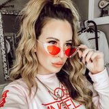 Women's Retro 1990's Narrow Flat Color Tone Lens Cat Eye Sunglasses C524 from zeroUV