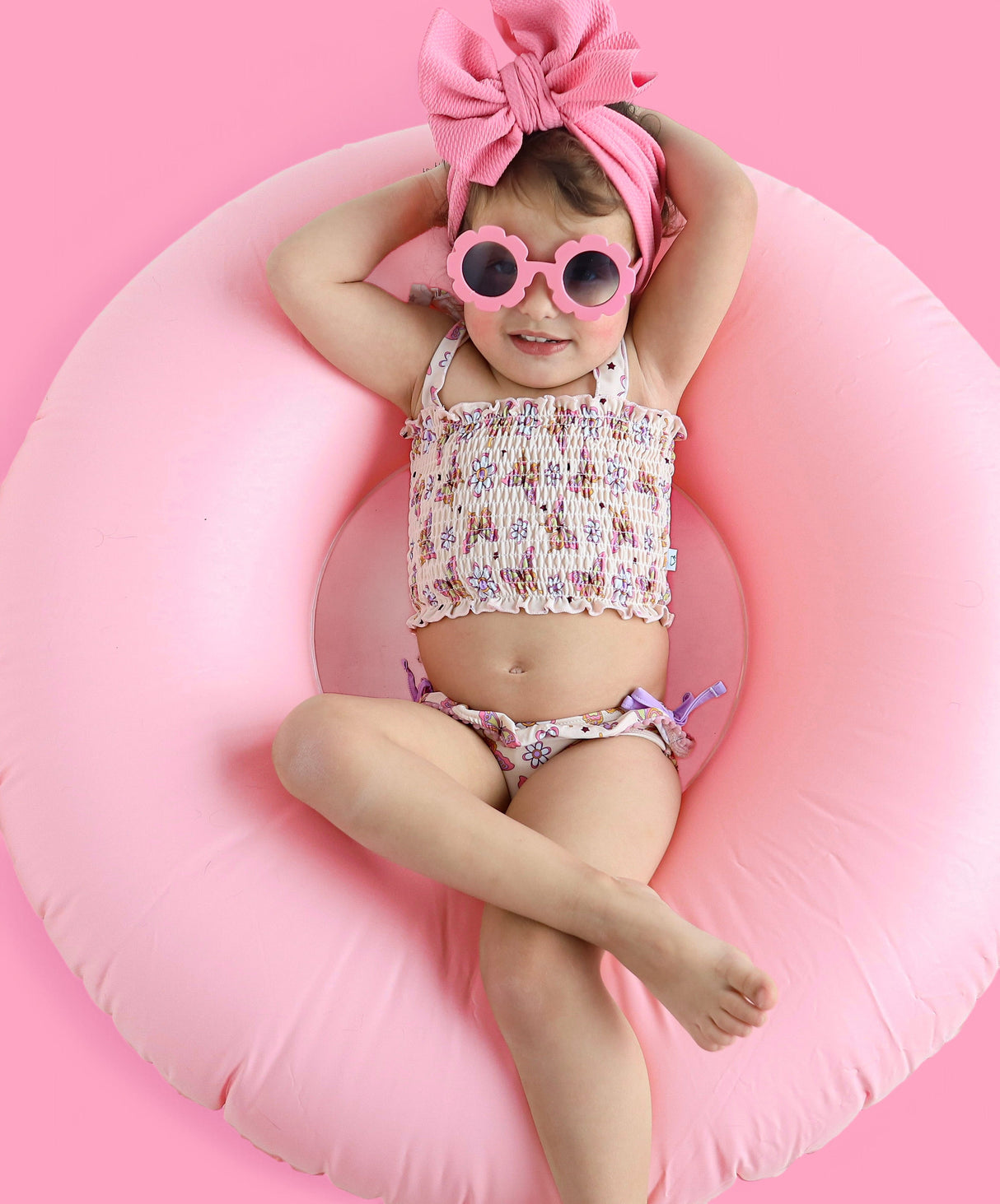 BLOSSOMIN’ BUTTERFLY DREAM SMOCKED TANKINI TWO PIECE SWIM SUIT from DREAM BIG LITTLE CO