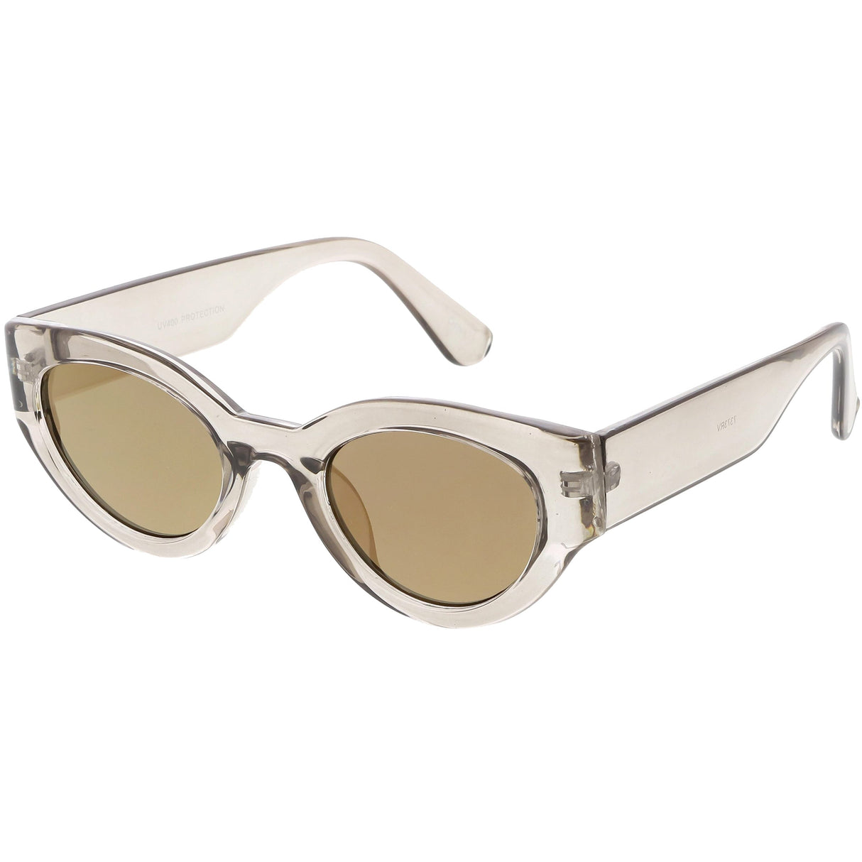 Bold Retro Fashion Oval Mirrored Flat Lens Sunglasses C544 from zeroUV