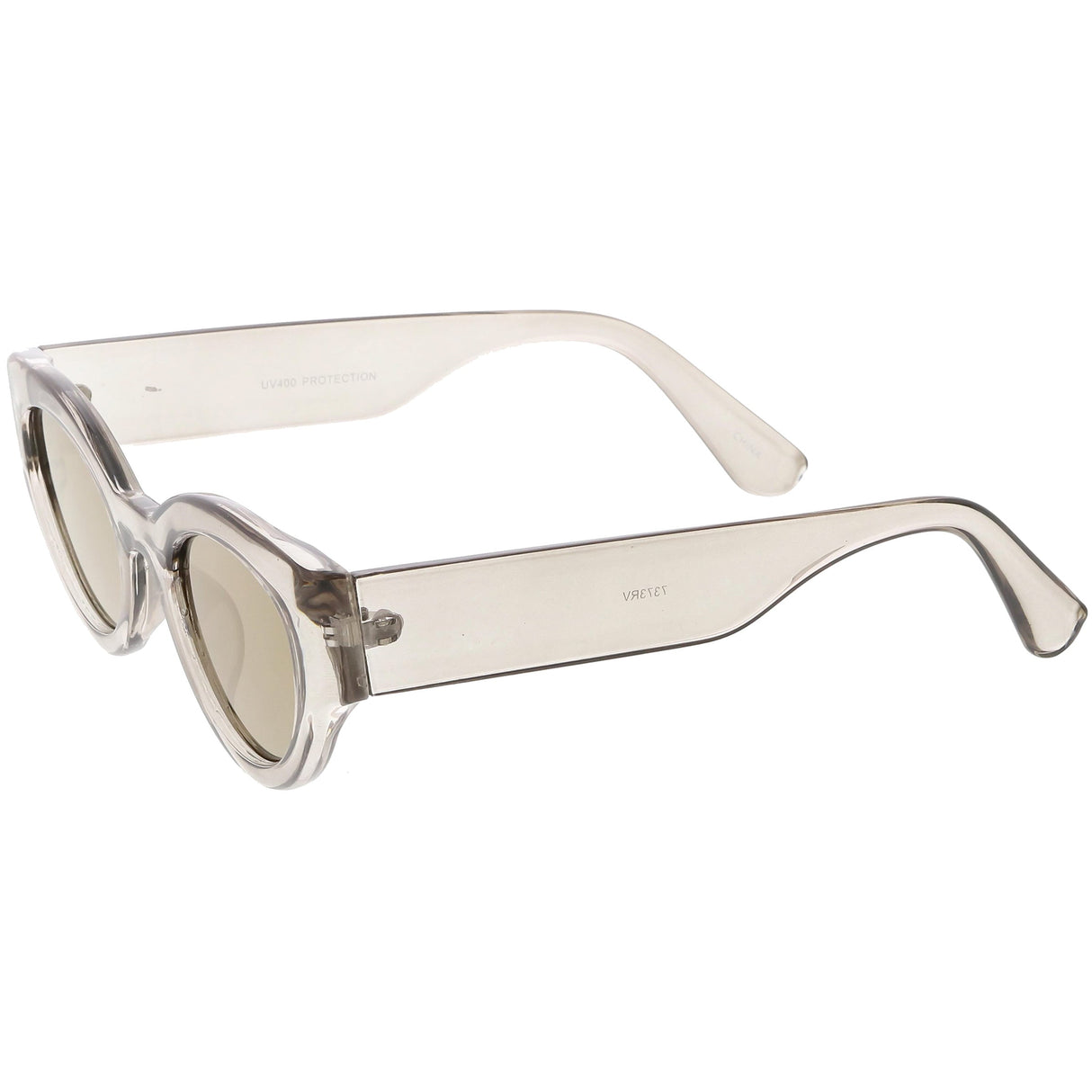 Bold Retro Fashion Oval Mirrored Flat Lens Sunglasses C544 from zeroUV