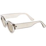 Bold Retro Fashion Oval Mirrored Flat Lens Sunglasses C544 from zeroUV