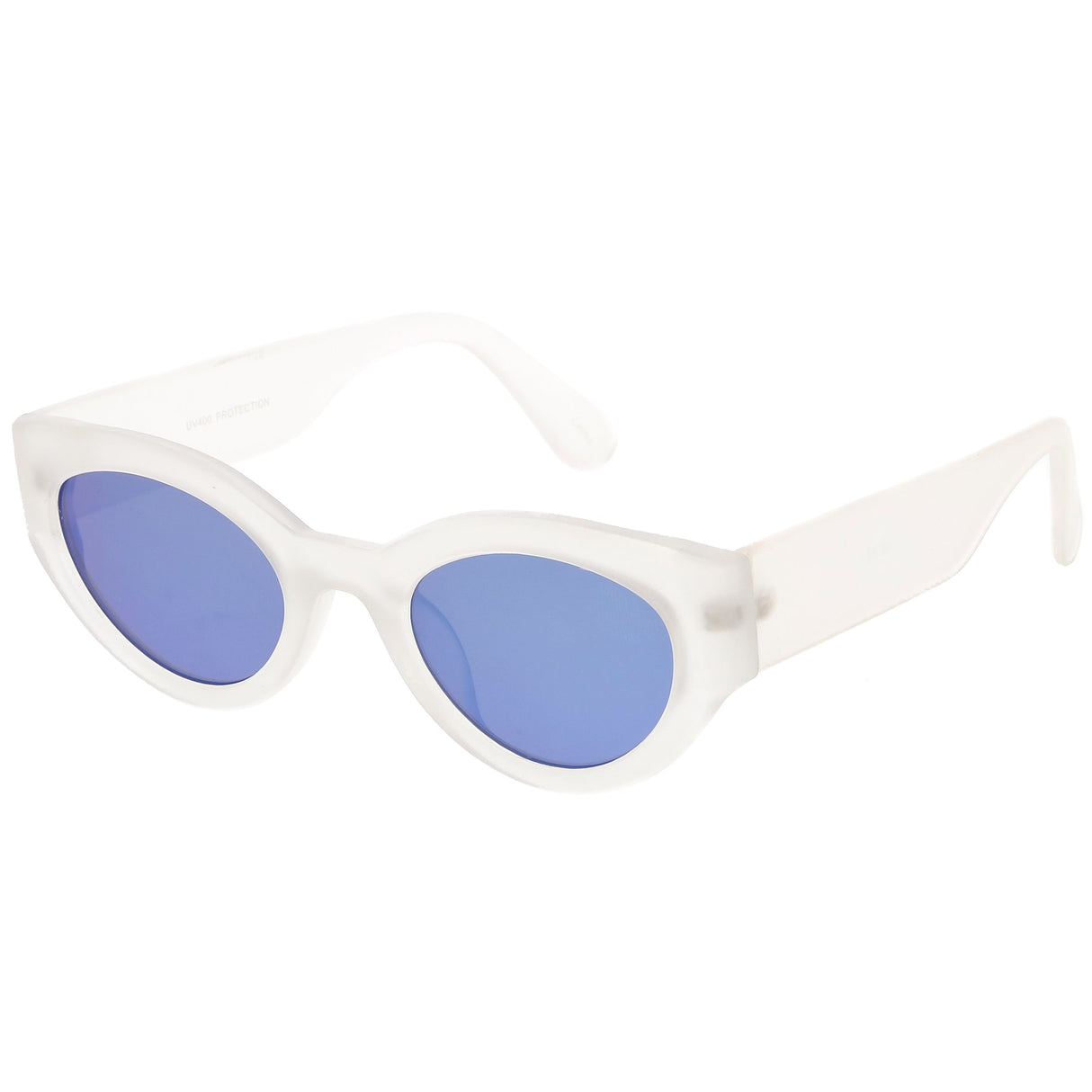 Bold Retro Fashion Oval Mirrored Flat Lens Sunglasses C544 from zeroUV