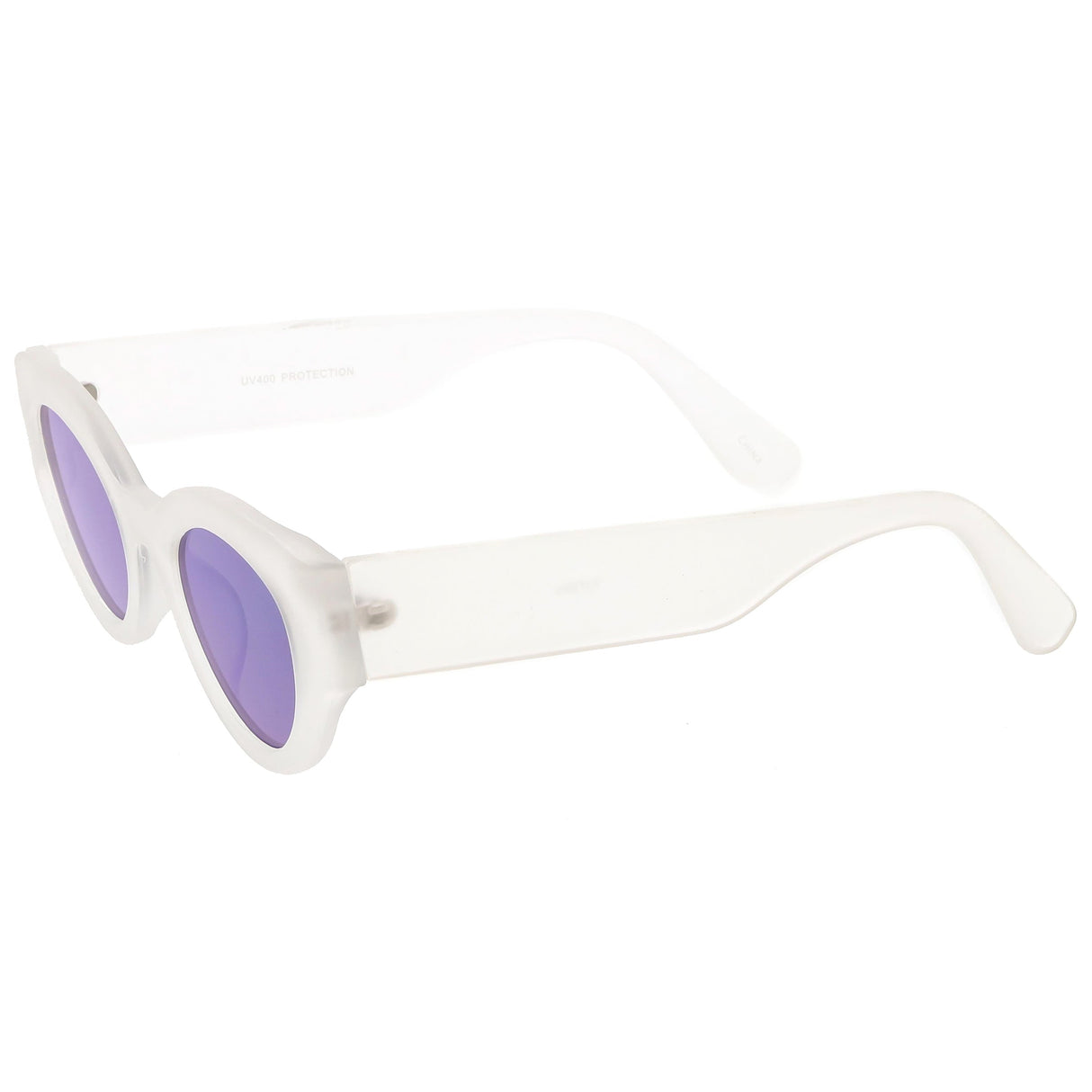 Bold Retro Fashion Oval Mirrored Flat Lens Sunglasses C544 from zeroUV