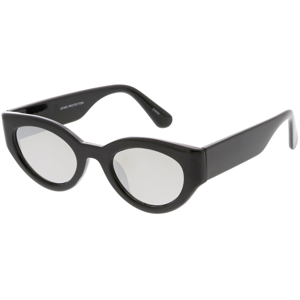 Bold Retro Fashion Oval Mirrored Flat Lens Sunglasses C544 from zeroUV