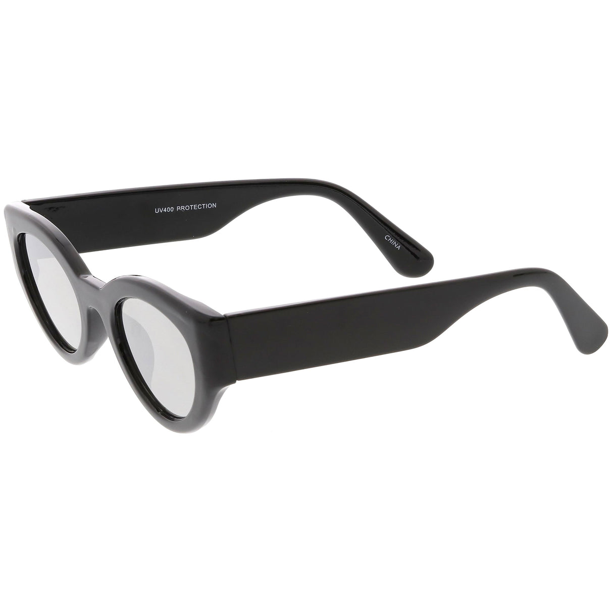 Bold Retro Fashion Oval Mirrored Flat Lens Sunglasses C544 from zeroUV