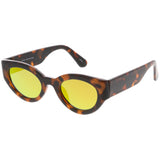 Bold Retro Fashion Oval Mirrored Flat Lens Sunglasses C544 from zeroUV