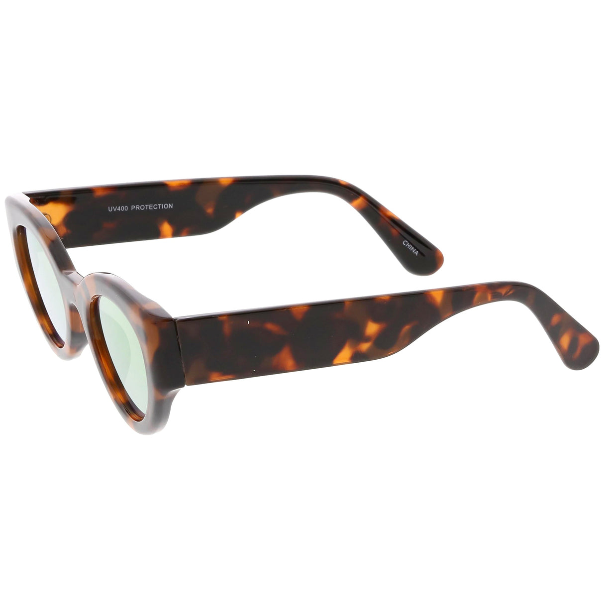 Bold Retro Fashion Oval Mirrored Flat Lens Sunglasses C544 from zeroUV