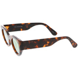 Bold Retro Fashion Oval Mirrored Flat Lens Sunglasses C544 from zeroUV