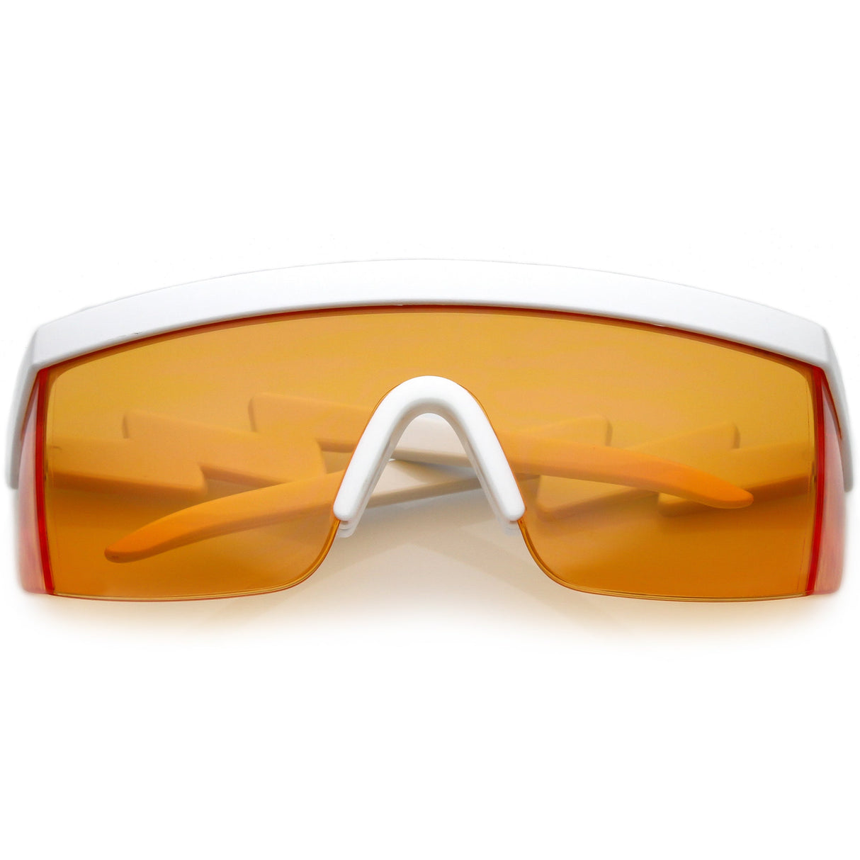 Retro Flat Top Color Tone Half Frame Goggle Shield Sunglasses C546 from zeroUV