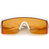 Retro Flat Top Color Tone Half Frame Goggle Shield Sunglasses C546 from zeroUV