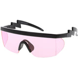 Retro Flat Top Color Tone Half Frame Goggle Shield Sunglasses C546 from zeroUV