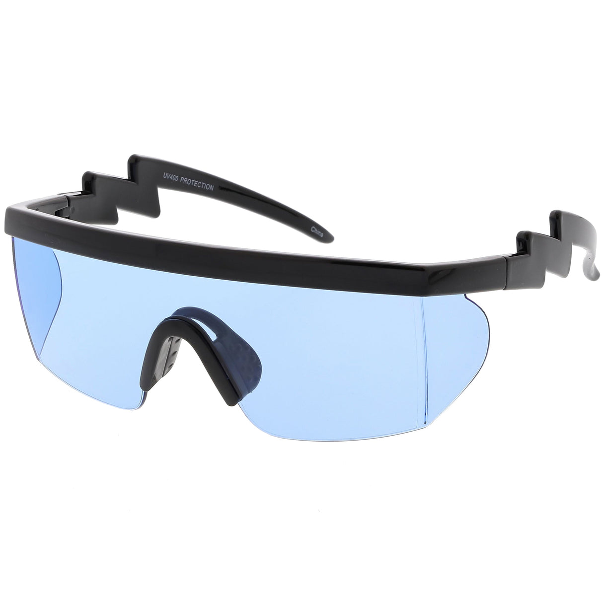 Retro Flat Top Color Tone Half Frame Goggle Shield Sunglasses C546 from zeroUV