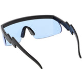 Retro Flat Top Color Tone Half Frame Goggle Shield Sunglasses C546 from zeroUV