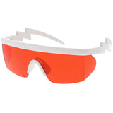 Retro Flat Top Color Tone Half Frame Goggle Shield Sunglasses C546 from zeroUV