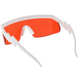 Retro Flat Top Color Tone Half Frame Goggle Shield Sunglasses C546 from zeroUV