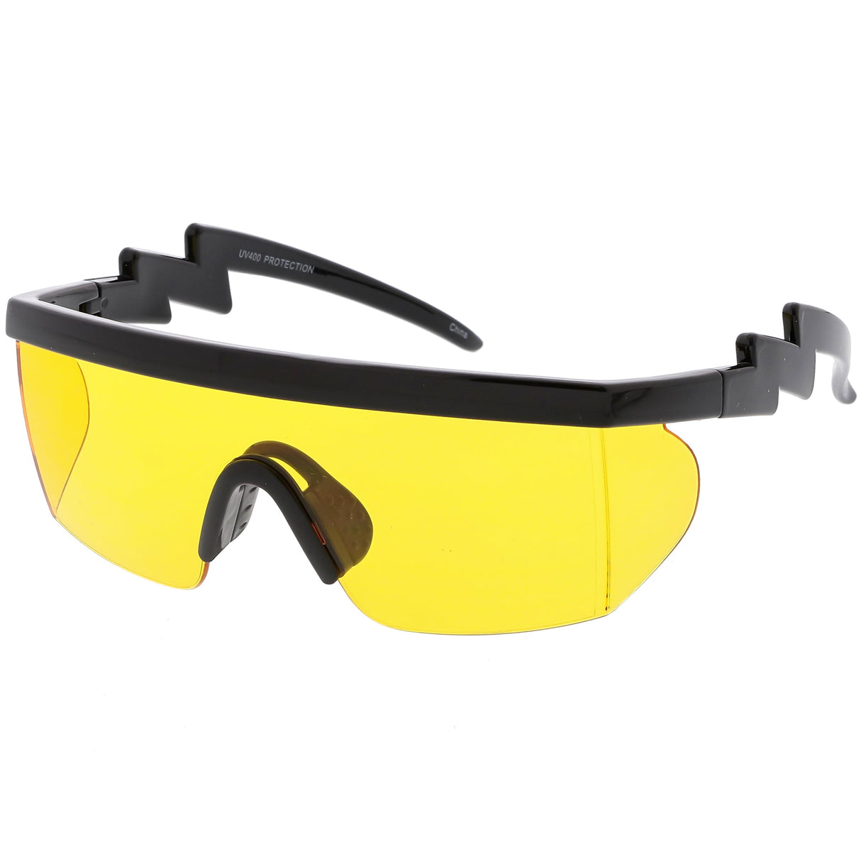 Retro Flat Top Color Tone Half Frame Goggle Shield Sunglasses C546 from zeroUV