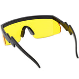 Retro Flat Top Color Tone Half Frame Goggle Shield Sunglasses C546 from zeroUV