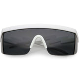 Retro Flat Top Color Tone Half Frame Goggle Shield Sunglasses C546 from zeroUV