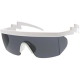 Retro Flat Top Color Tone Half Frame Goggle Shield Sunglasses C546 from zeroUV