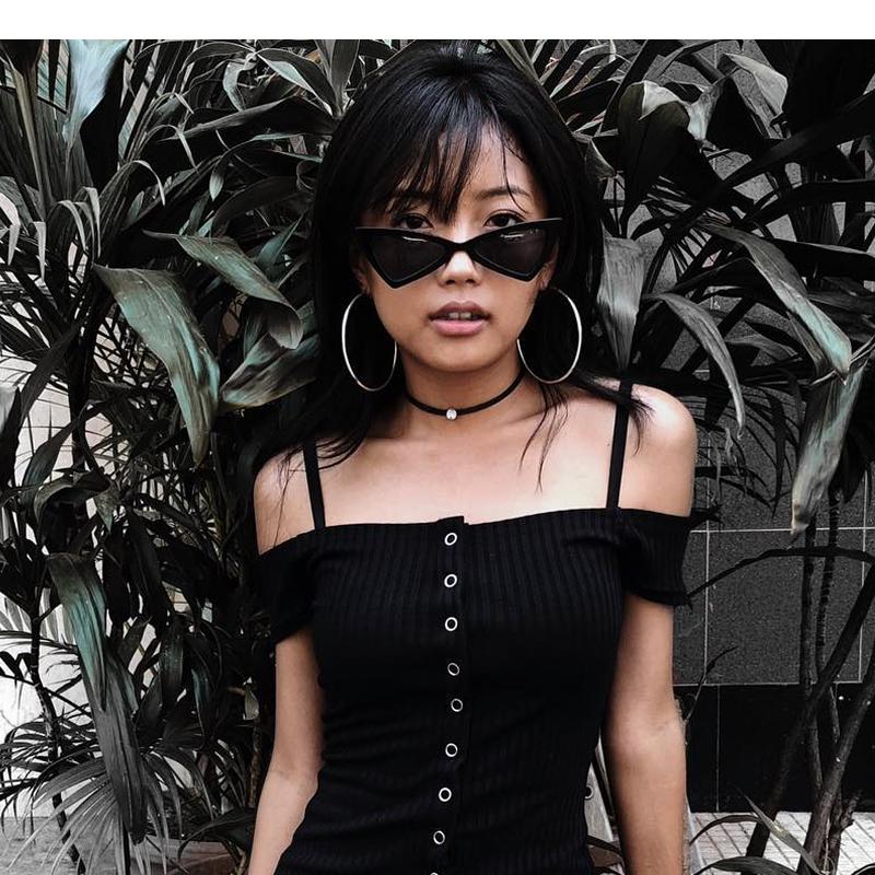 Women's Fashion Retro Triangle Cat Eye Sunglasses C570 from zeroUV
