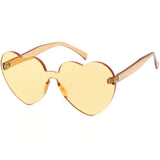 Women's Heart Shape Color Tone Monoblock Sunglasses C578 from zeroUV