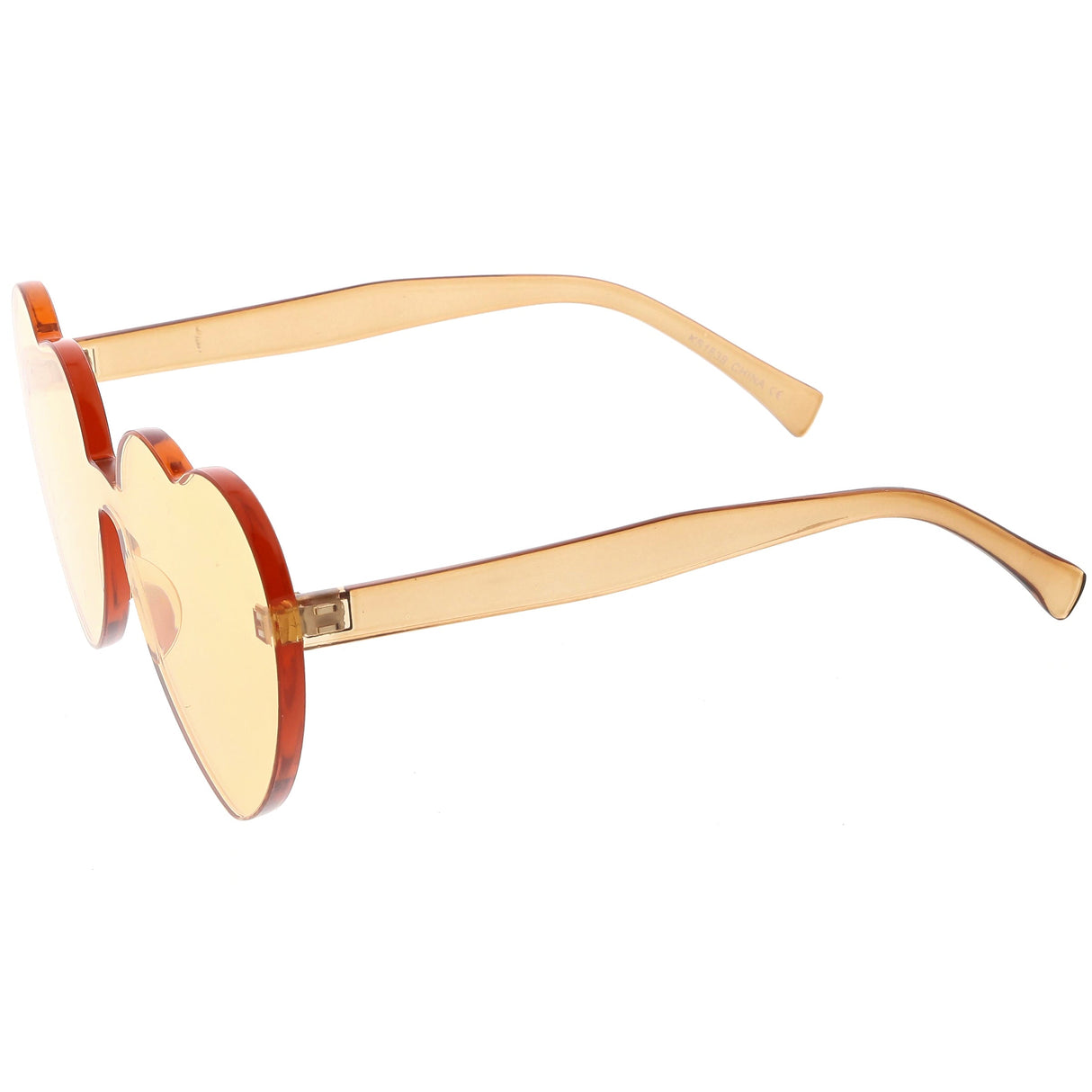 Women's Heart Shape Color Tone Monoblock Sunglasses C578 from zeroUV