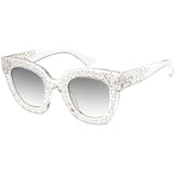 Women's Trendy Star Rhinestone Horned Rim Sunglasses C579 from zeroUV