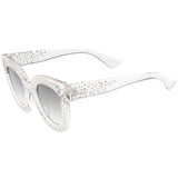 Women's Trendy Star Rhinestone Horned Rim Sunglasses C579 from zeroUV