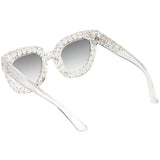 Women's Trendy Star Rhinestone Horned Rim Sunglasses C579 from zeroUV