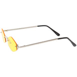 Small Rimless Color Tone Geometric Hexagon Sunglasses C591 from zeroUV