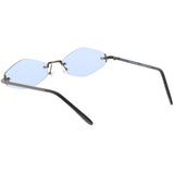 Small Rimless Color Tone Geometric Hexagon Sunglasses C591 from zeroUV