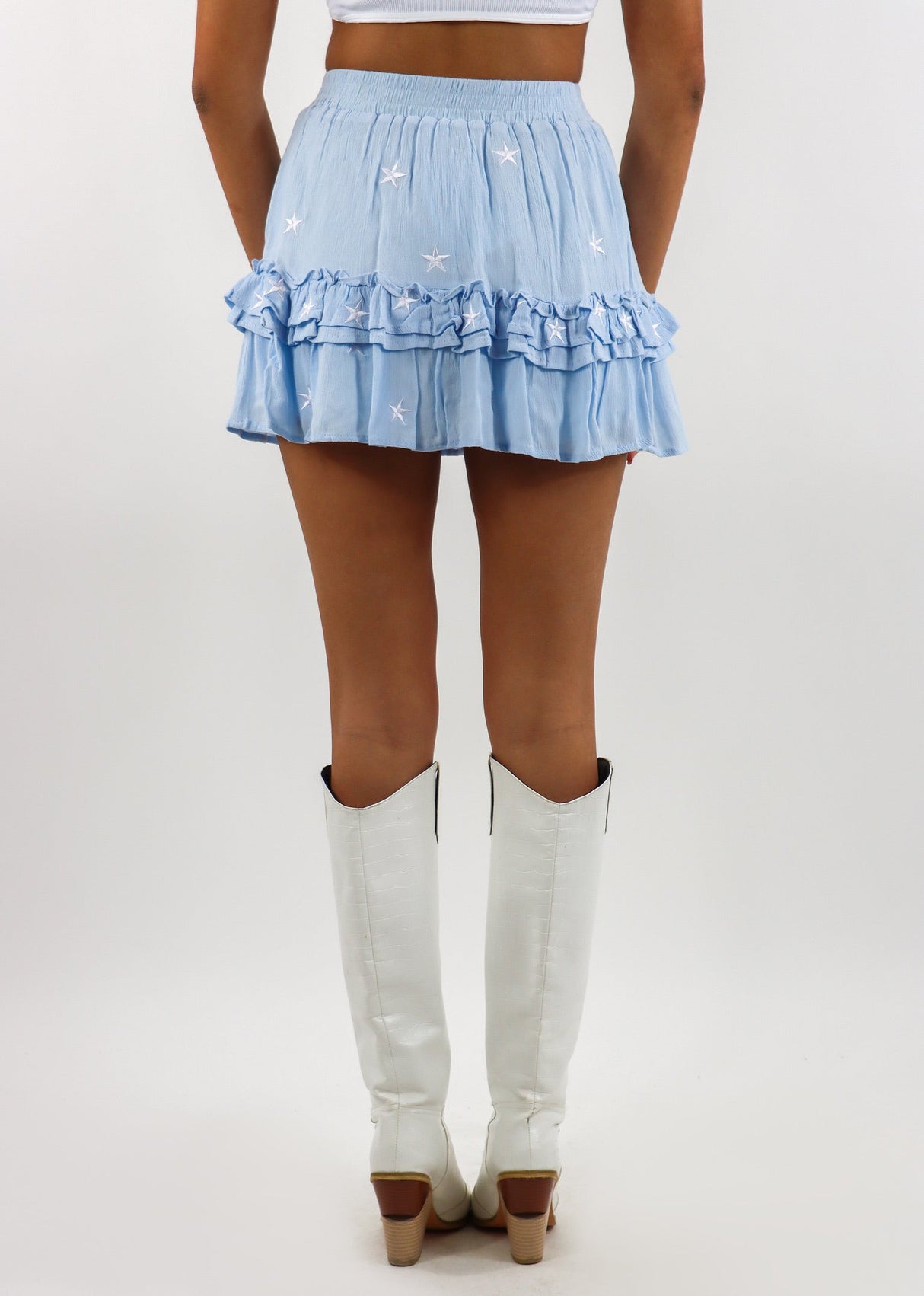 Dancing In The Moonlight Skirt ★ Blue With White Stars From Rock N Rags