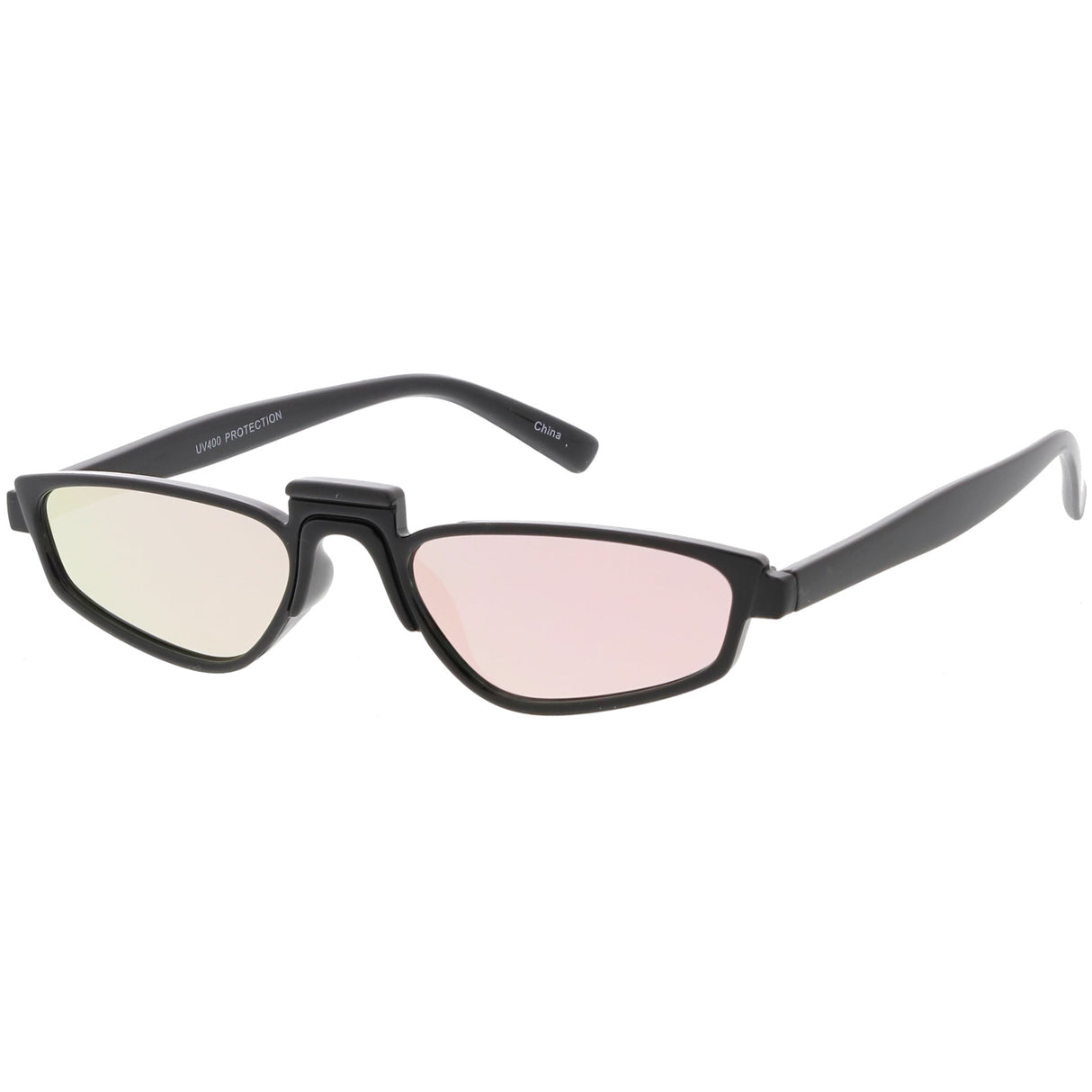 Women's Retro Modern Low Bridge Mirrored Lens Cat Eye Sunglasses C670 from zeroUV