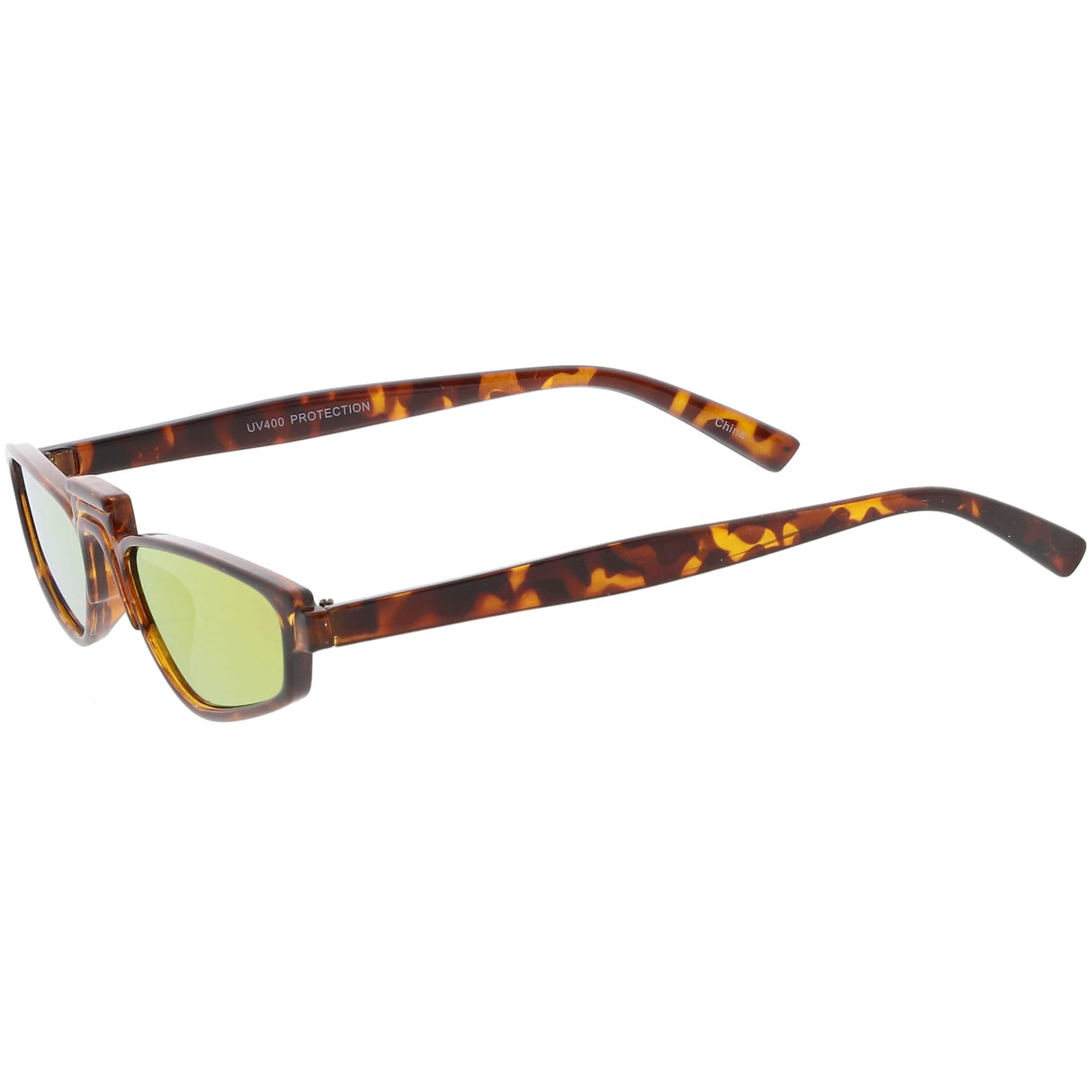 Women's Retro Modern Low Bridge Mirrored Lens Cat Eye Sunglasses C670 from zeroUV