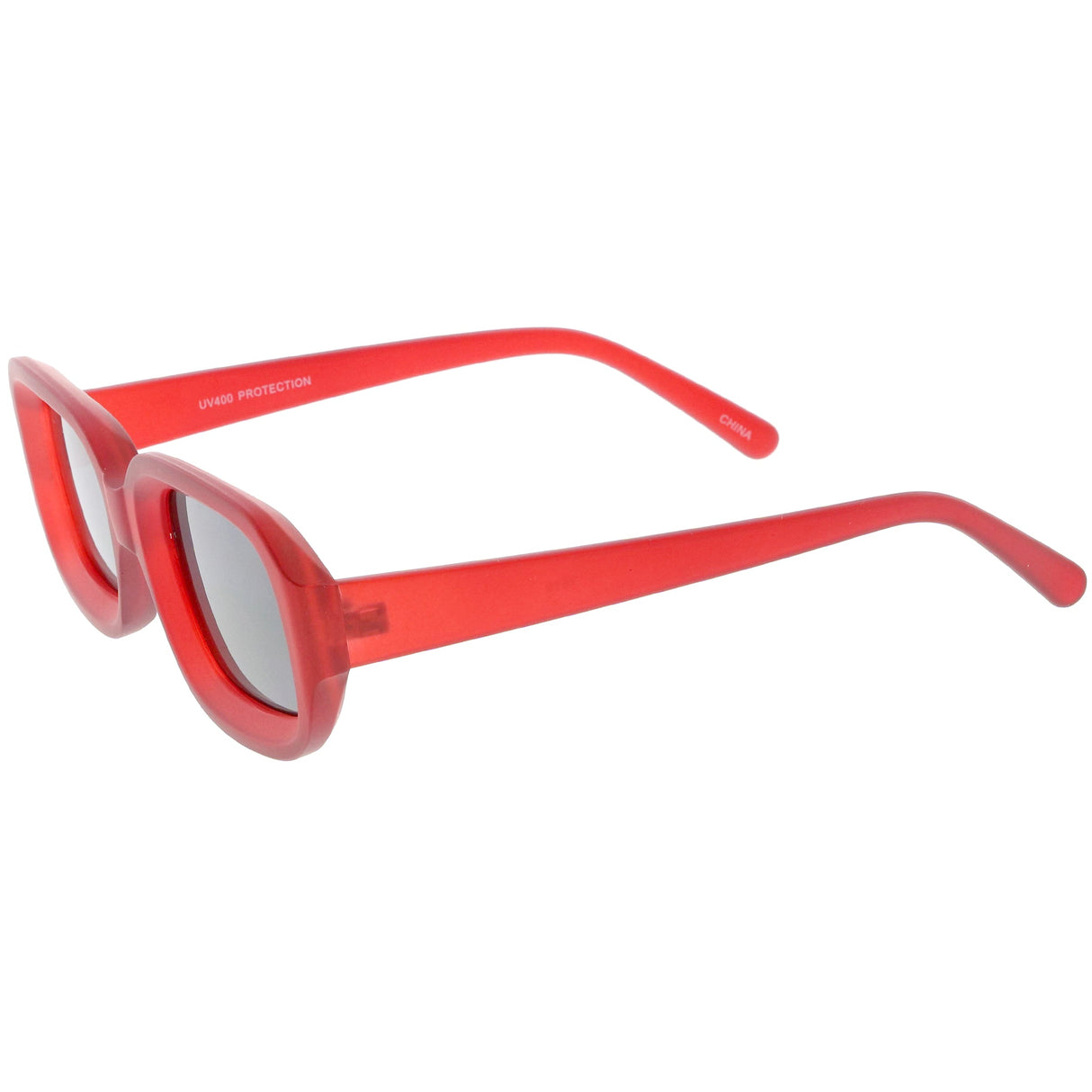 Artistic Retro Modern Deep Rectangle Block Flat Lens Sunglasses C673 from zeroUV