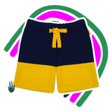 Bi-Color Shorts - Navy & Yellow from Manymoons