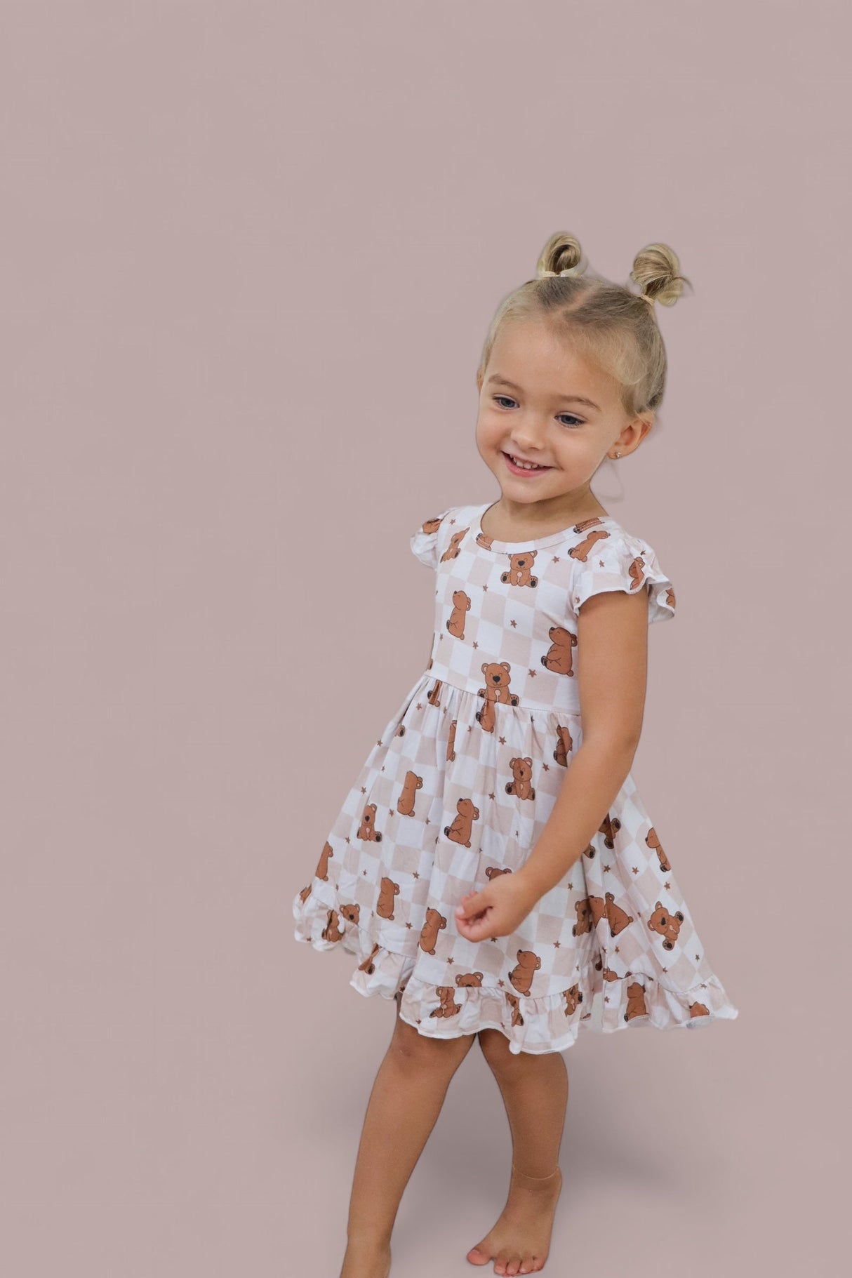 COZY BEAR DREAM RUFFLE DRESS from DREAM BIG LITTLE CO
