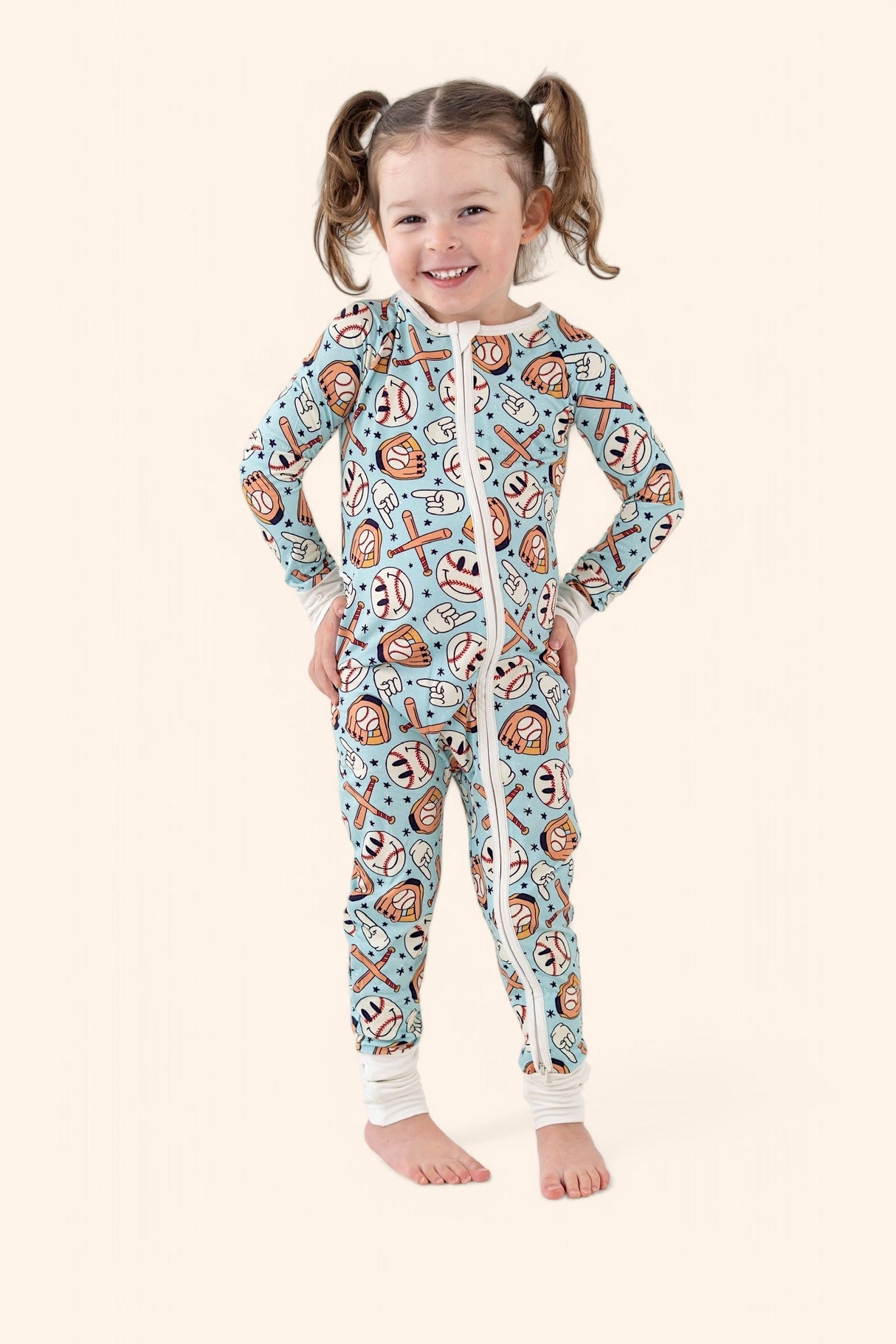 BASEBALL SMILEY DREAM ROMPER from DREAM BIG LITTLE CO