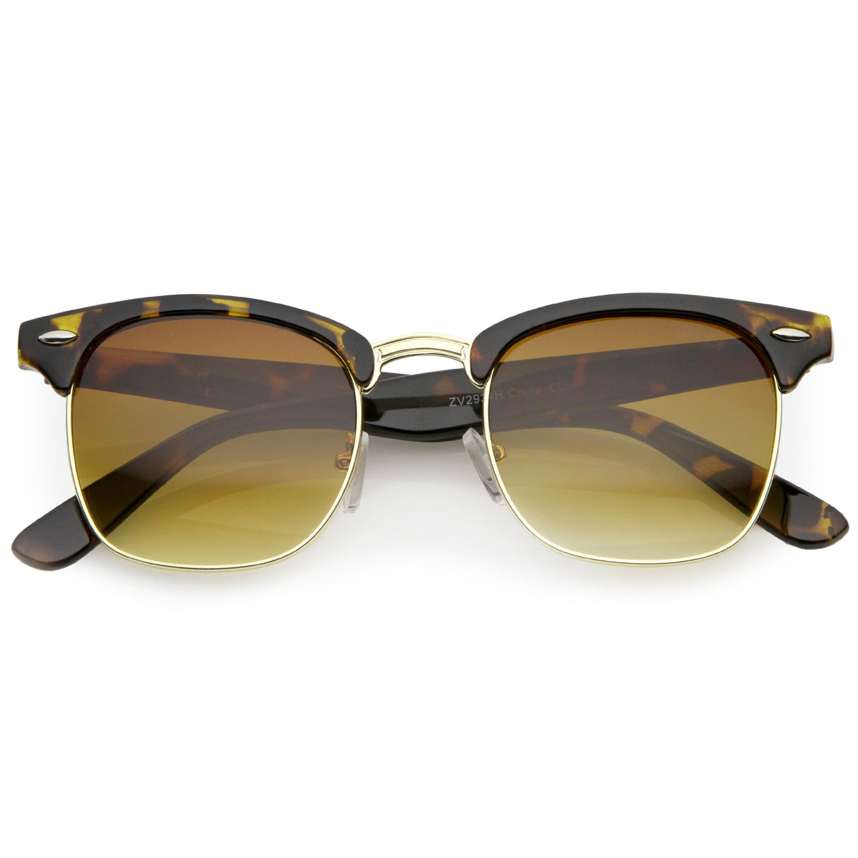 Classic Square Neutral Colored Lenses Horn Rimmed Sunglasses C771 from zeroUV