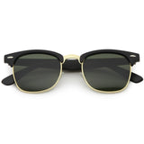 Classic Square Neutral Colored Lenses Horn Rimmed Sunglasses C771 from zeroUV