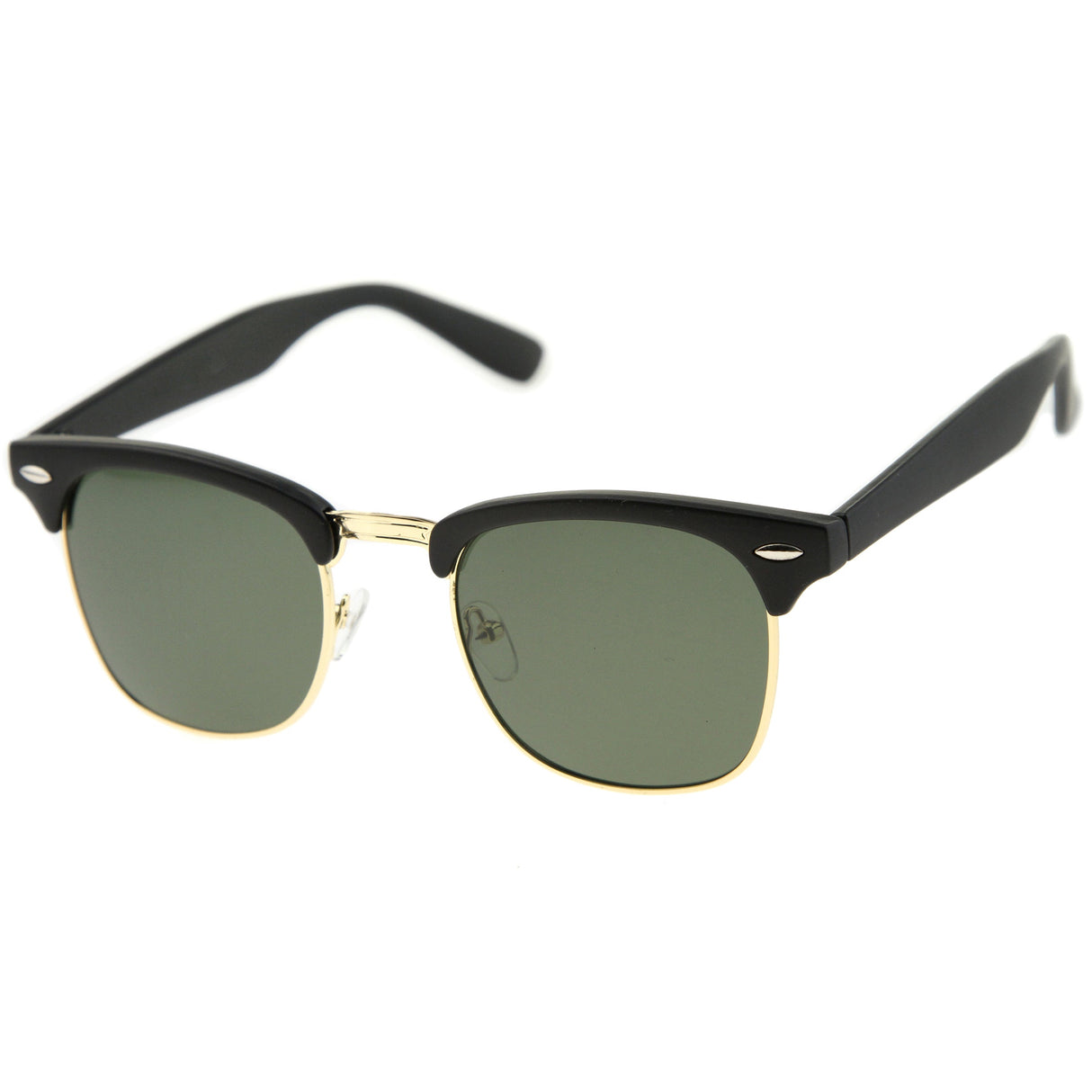 Classic Square Neutral Colored Lenses Horn Rimmed Sunglasses C771 from zeroUV
