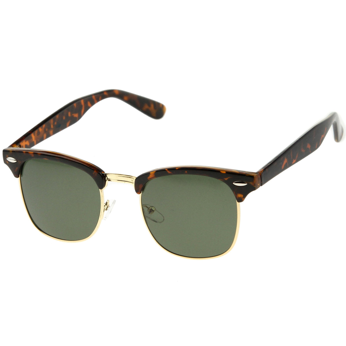 Classic Square Neutral Colored Lenses Horn Rimmed Sunglasses C771 from zeroUV