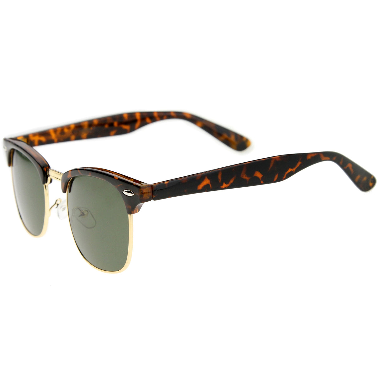 Classic Square Neutral Colored Lenses Horn Rimmed Sunglasses C771 from zeroUV