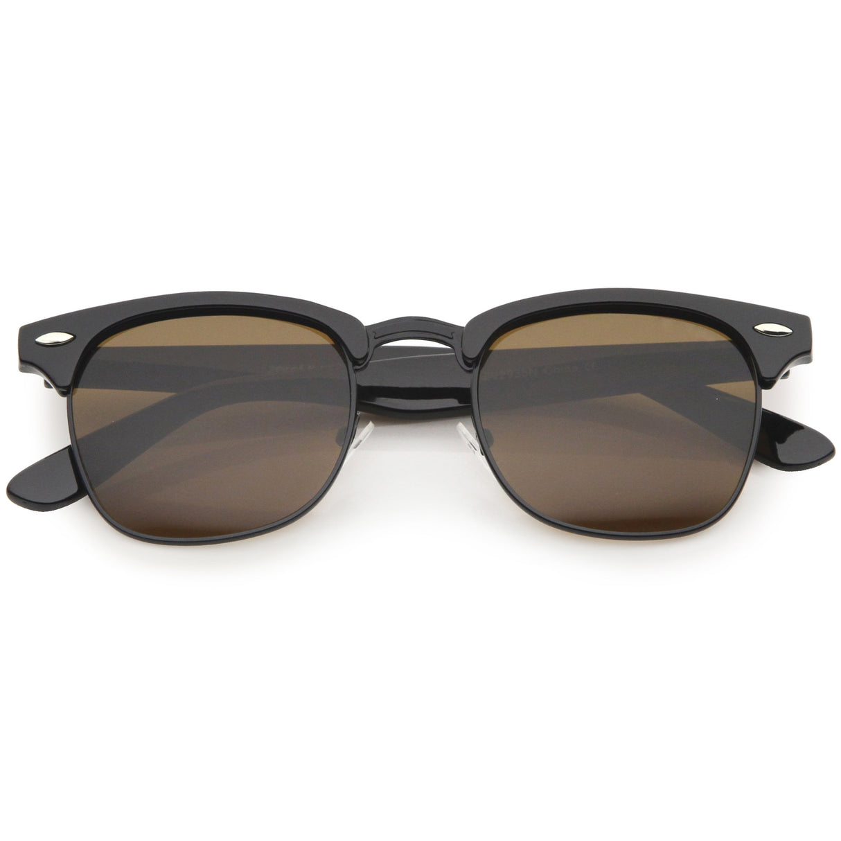 Classic Square Neutral Colored Lenses Horn Rimmed Sunglasses C771 from zeroUV