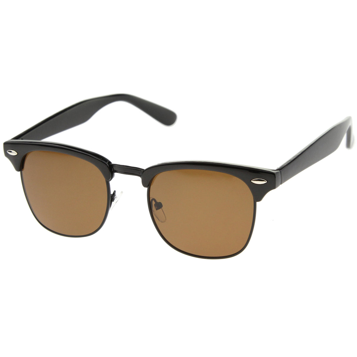 Classic Square Neutral Colored Lenses Horn Rimmed Sunglasses C771 from zeroUV