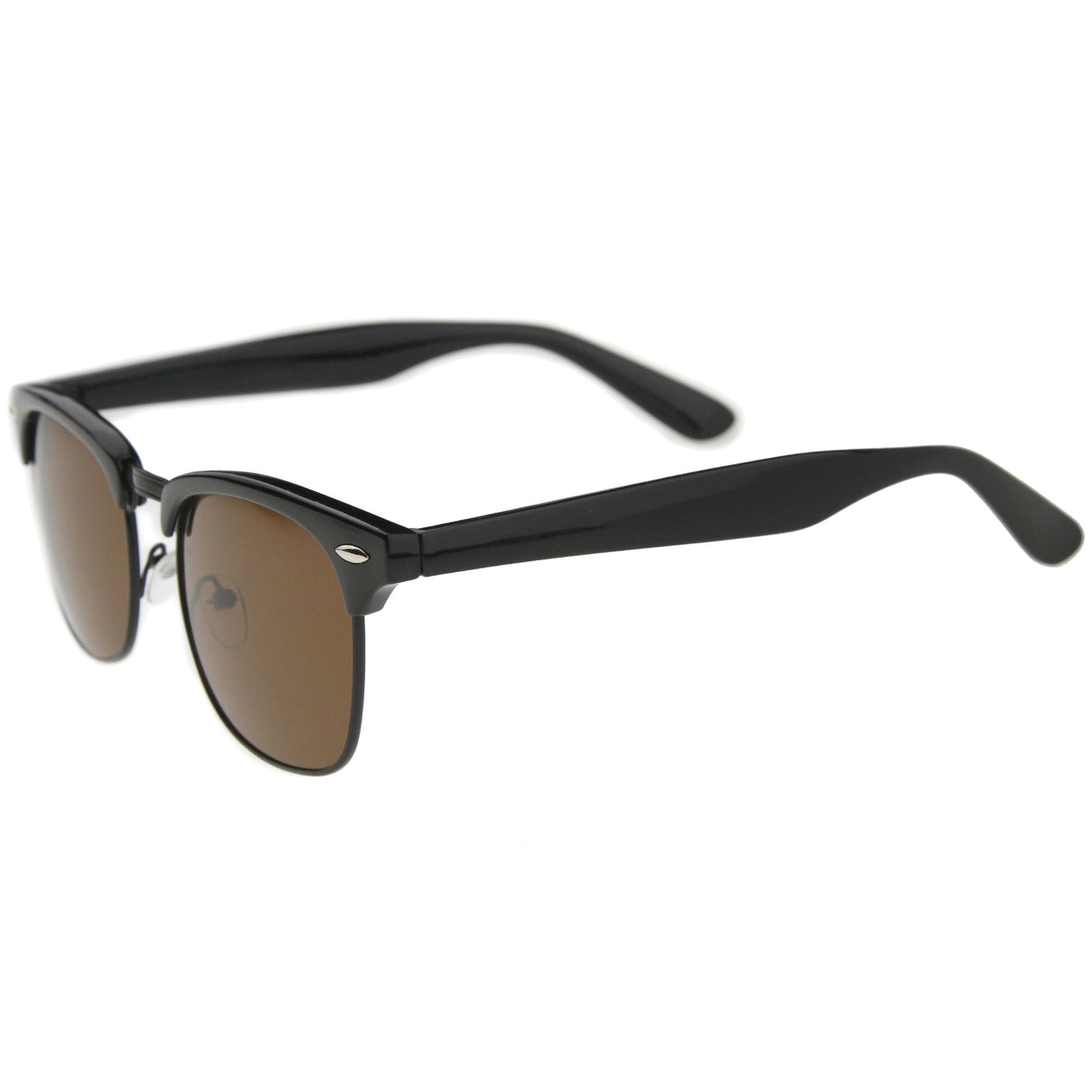 Classic Square Neutral Colored Lenses Horn Rimmed Sunglasses C771 from zeroUV