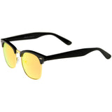 Classic Square Colored Mirrored Lens Horn Rimmed Sunglasses C772 from zeroUV