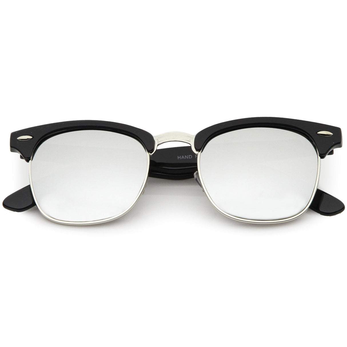 Classic Square Colored Mirrored Lens Horn Rimmed Sunglasses C772 from zeroUV